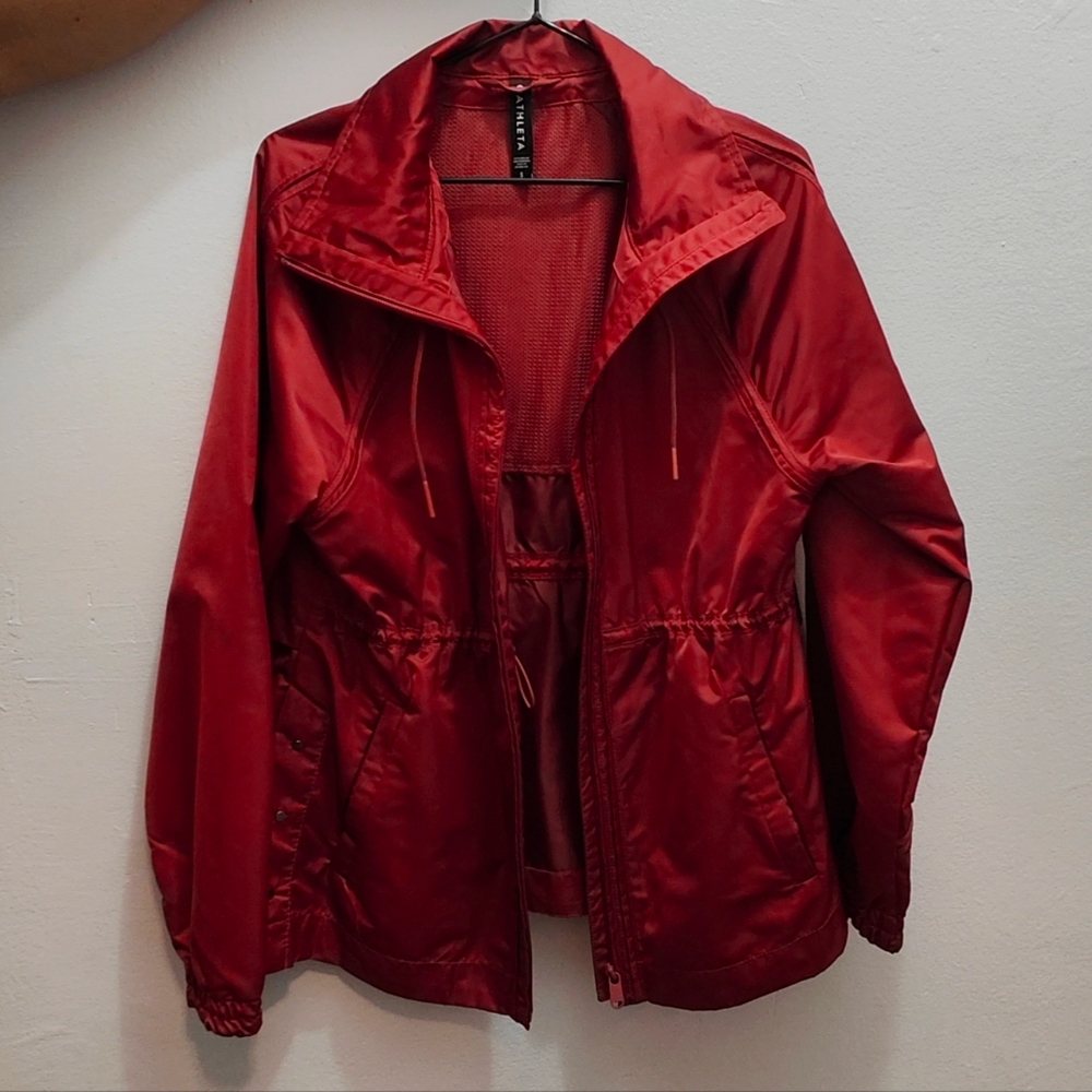 athleta escape jacket red oversized windbreaker